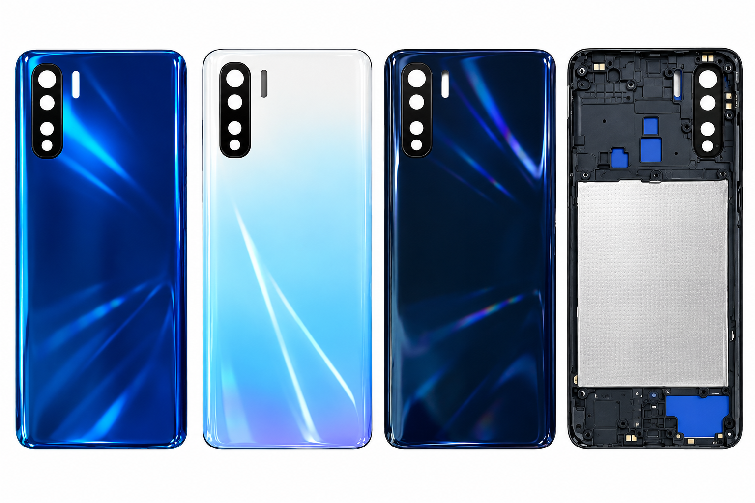 Compatible Replacement for OPPO F15 4G Full Housing Body – Deep Blue, Sky Blue & Black